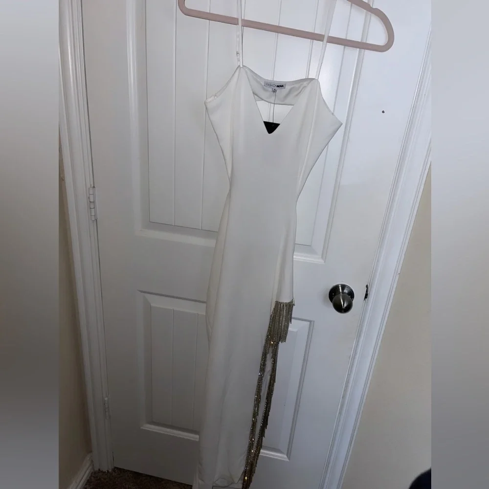 White Rhinestone Dress - Picture 3 of 4